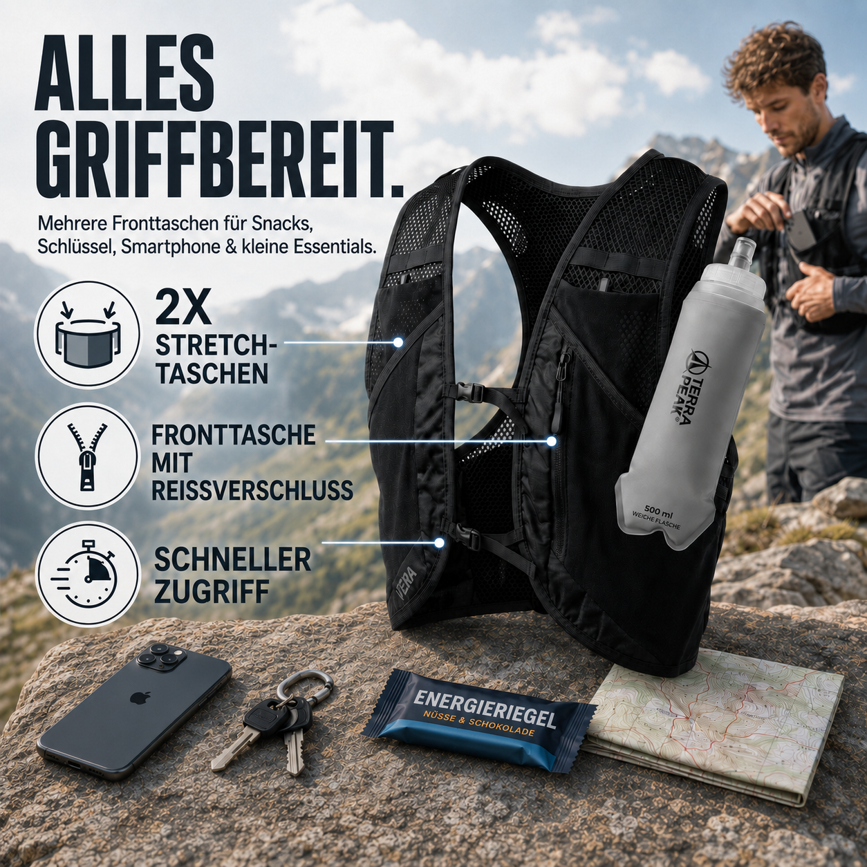 Trailrunning Weste inkl. 500ml Soft Flask