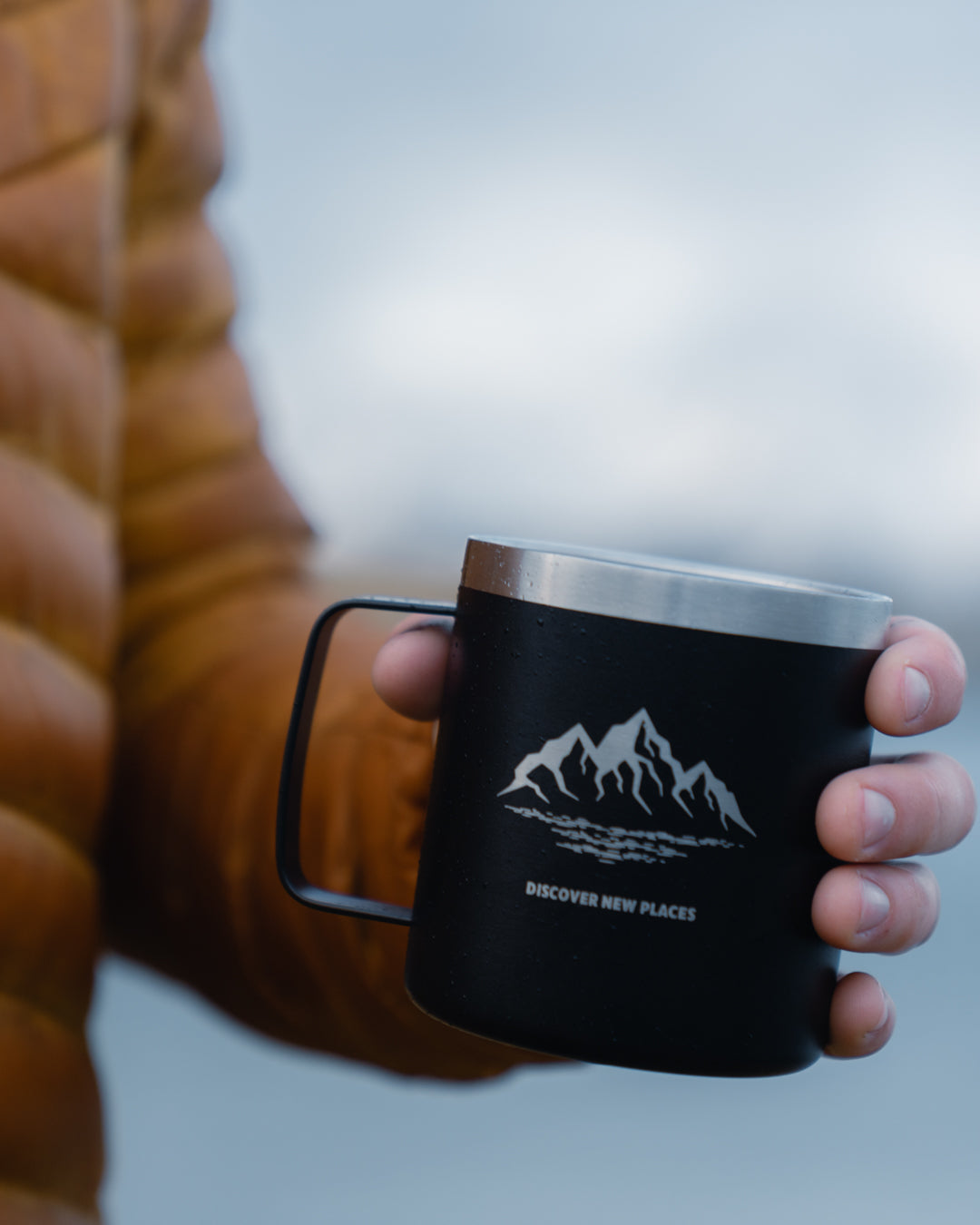 Edelstahl Flasche 500 ml + Tasse 350ml