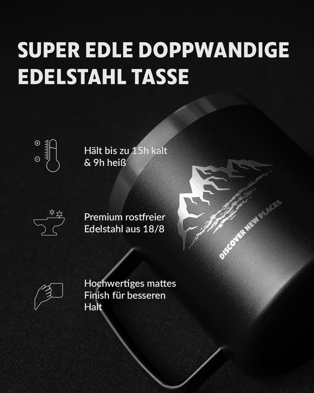 Edelstahl Tasse 350ml