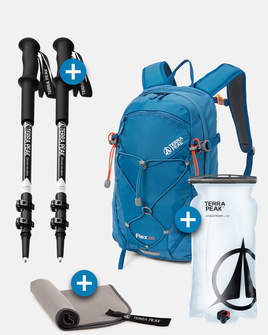 Flex 20 + Wanderstöcke + Trinkblase