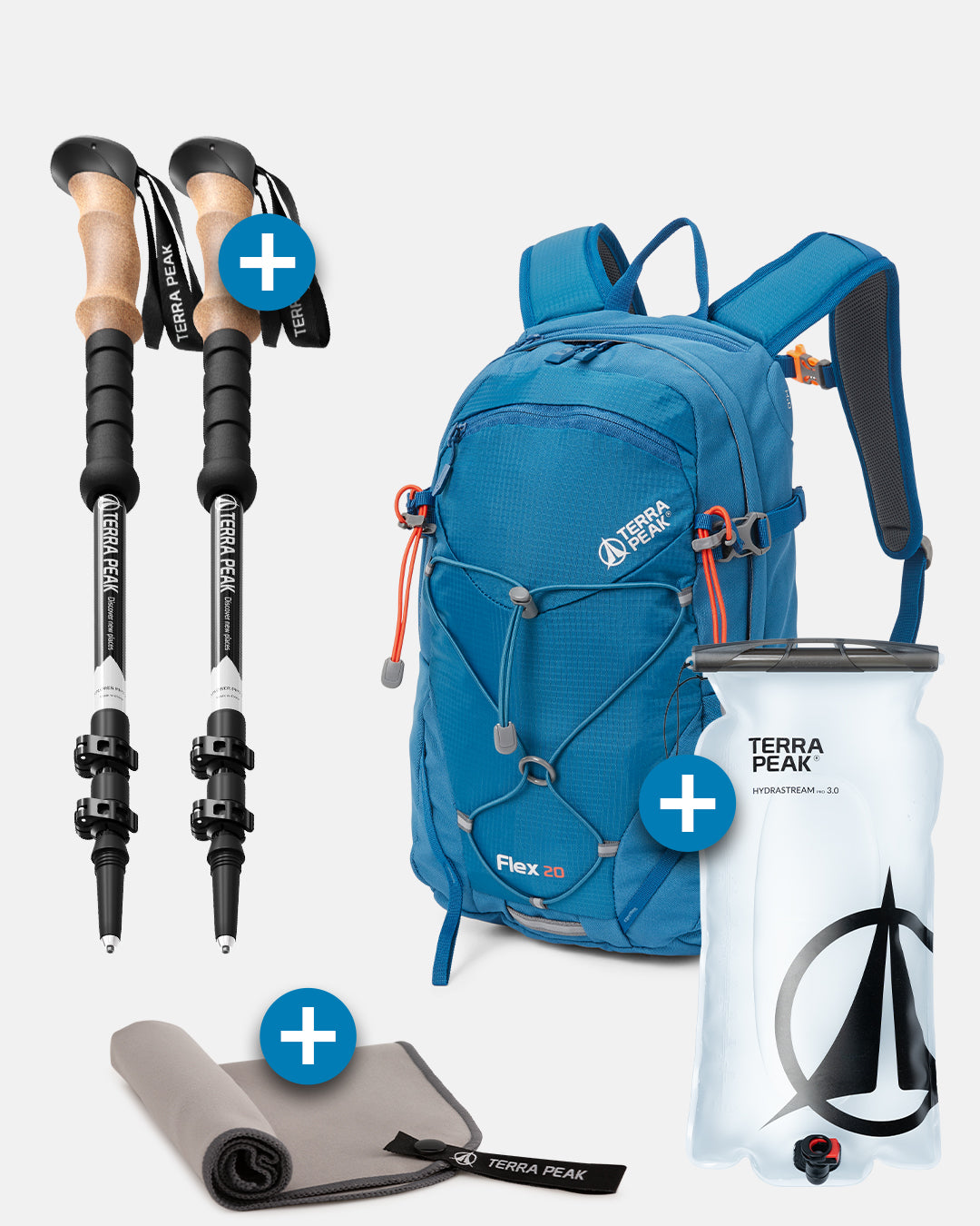 Flex 20 + Wanderstöcke + Trinkblase