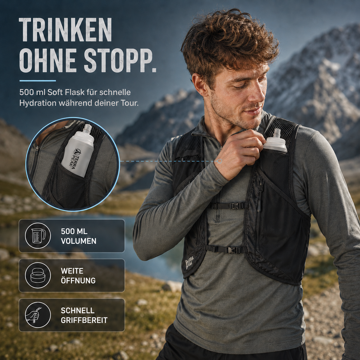 Trailrunning Weste inkl. 500ml Soft Flask
