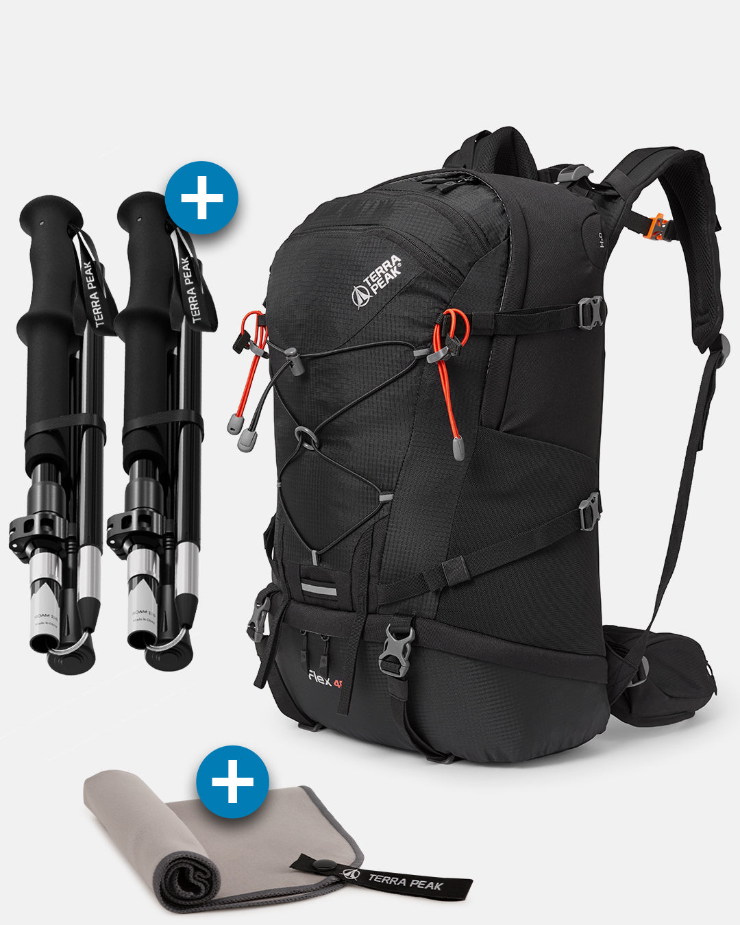 Flex 40 + Faltbare Wanderstöcke