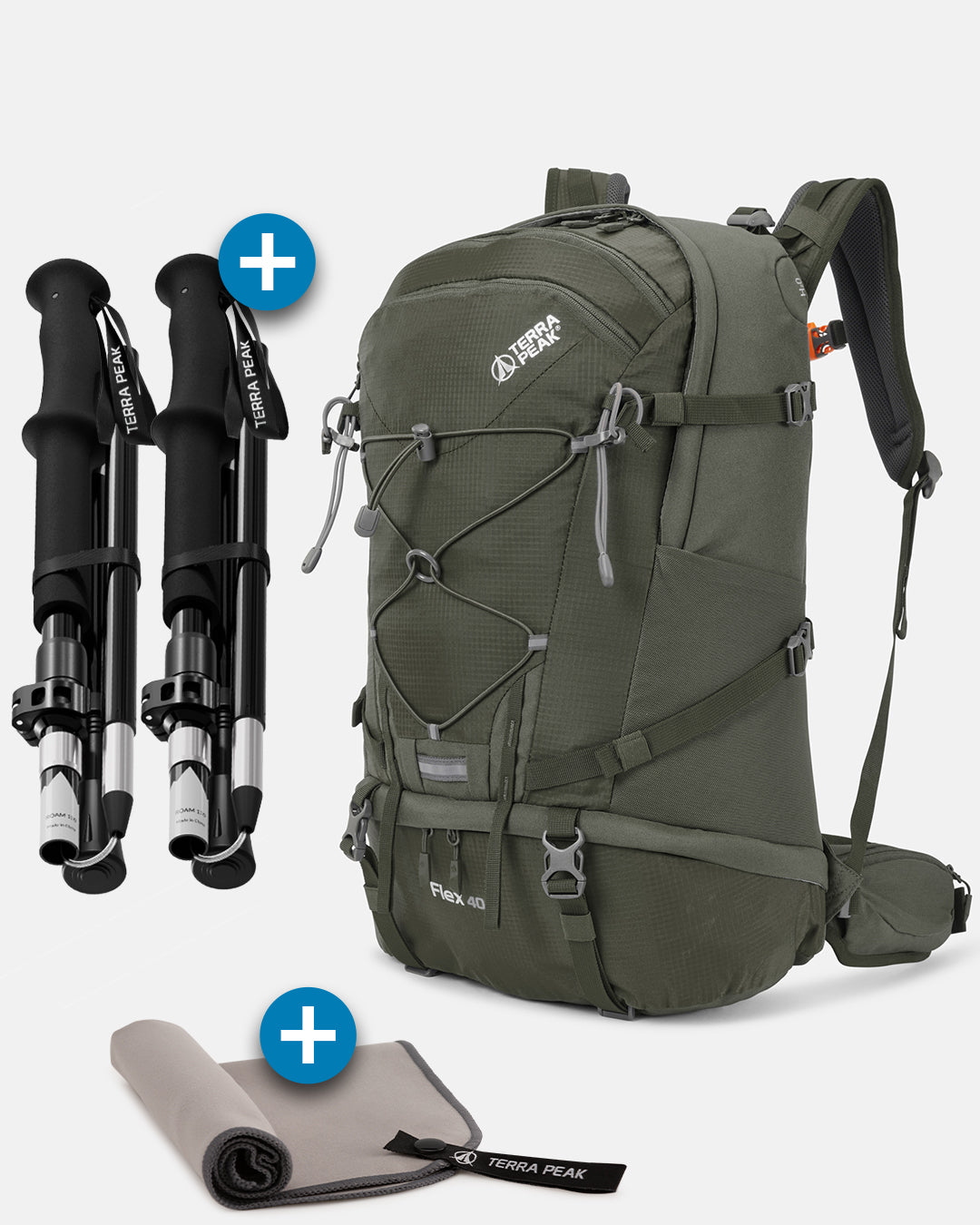 Flex 40 + Faltbare Wanderstöcke