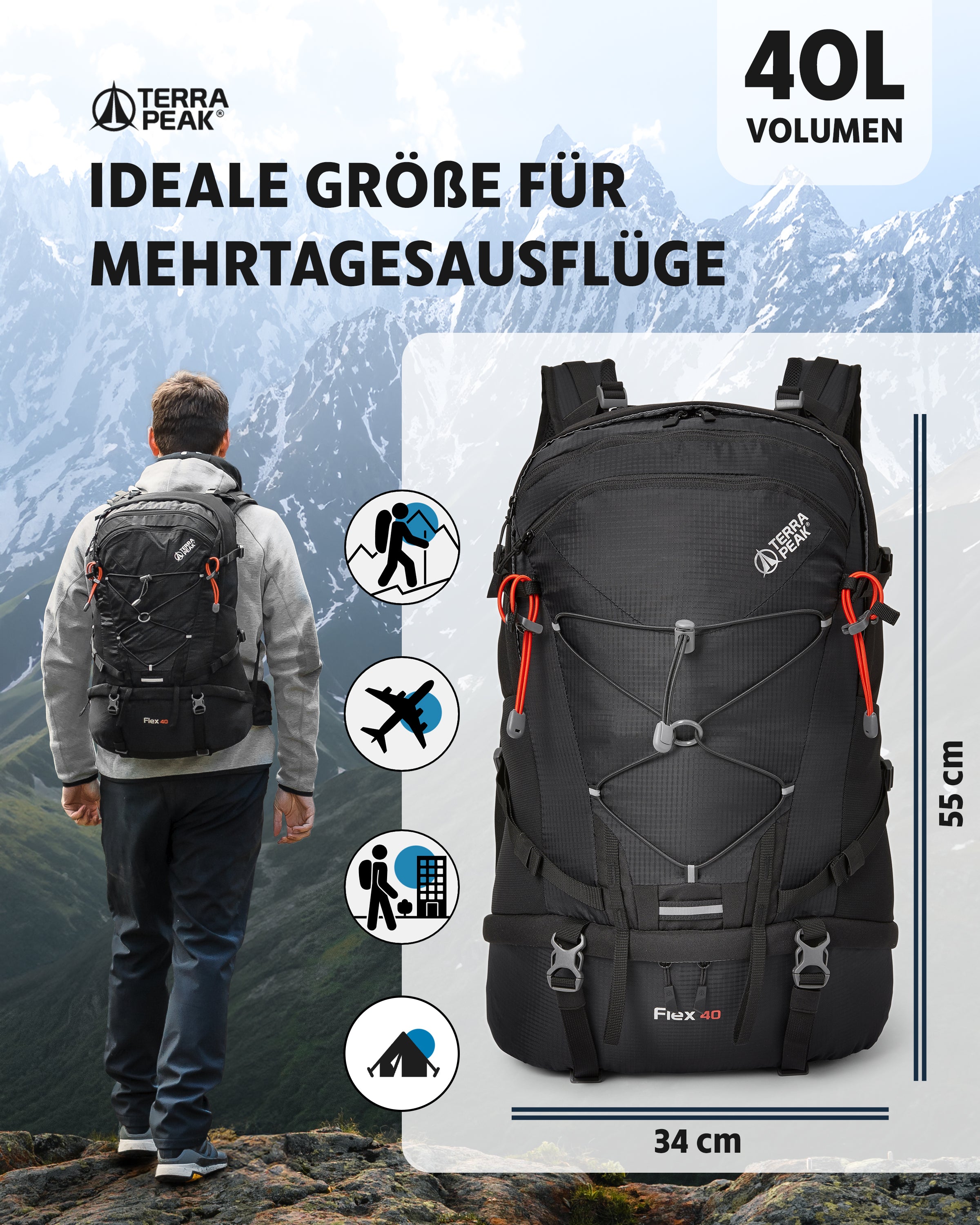 Trekking Rucksack Wanderrucksack Herren 30l 30 Liter Rucksack