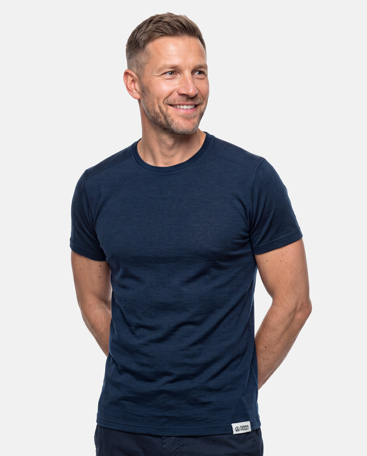 Merino T-Shirt Herren in Blau, Regular Fit #Farbe_Blau