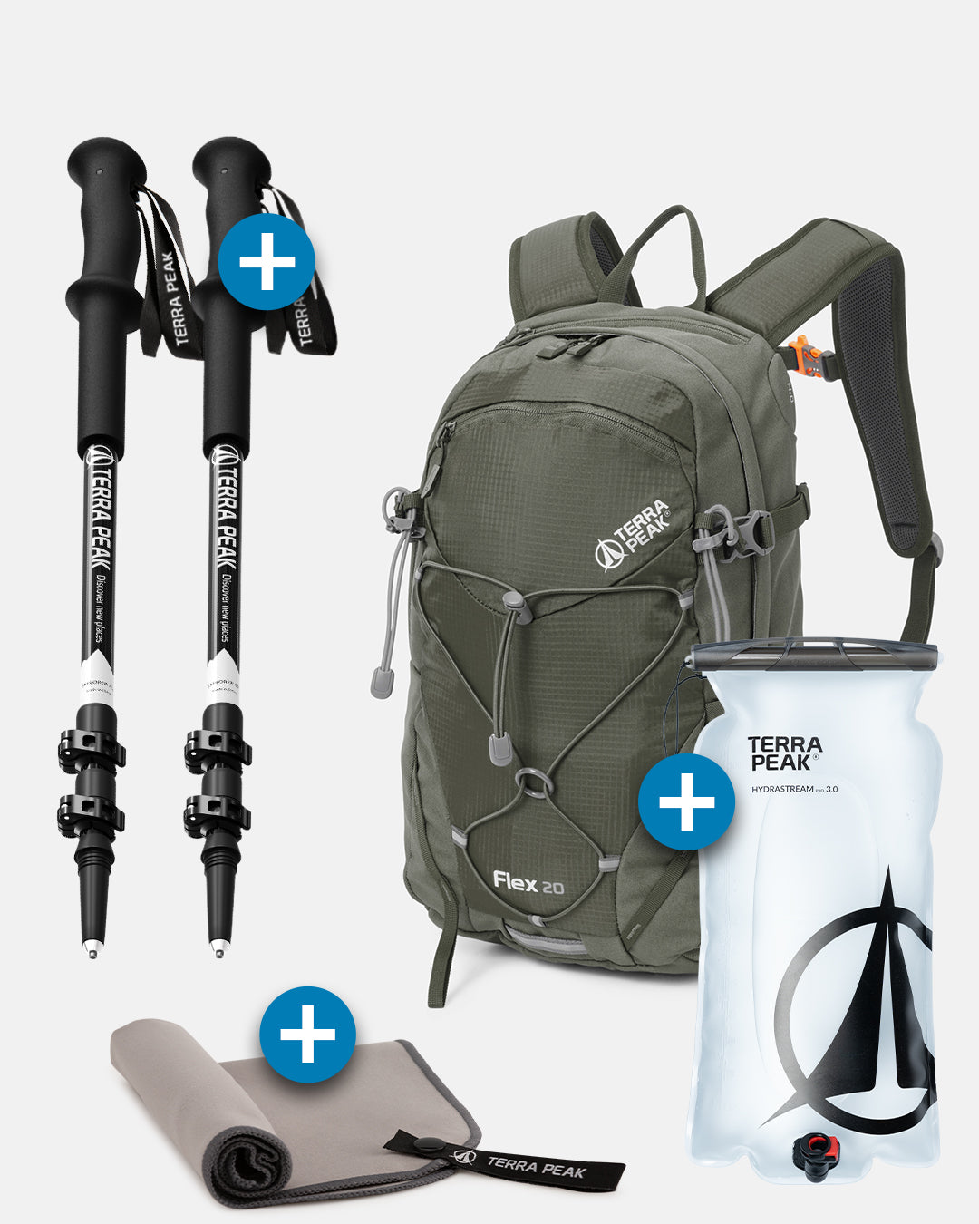 Flex 20 + Wanderstöcke + Trinkblase
