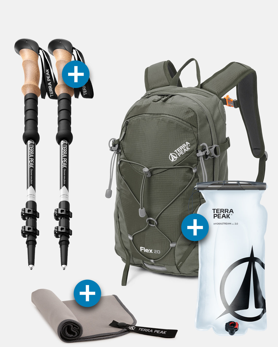 Flex 20 + Wanderstöcke + Trinkblase