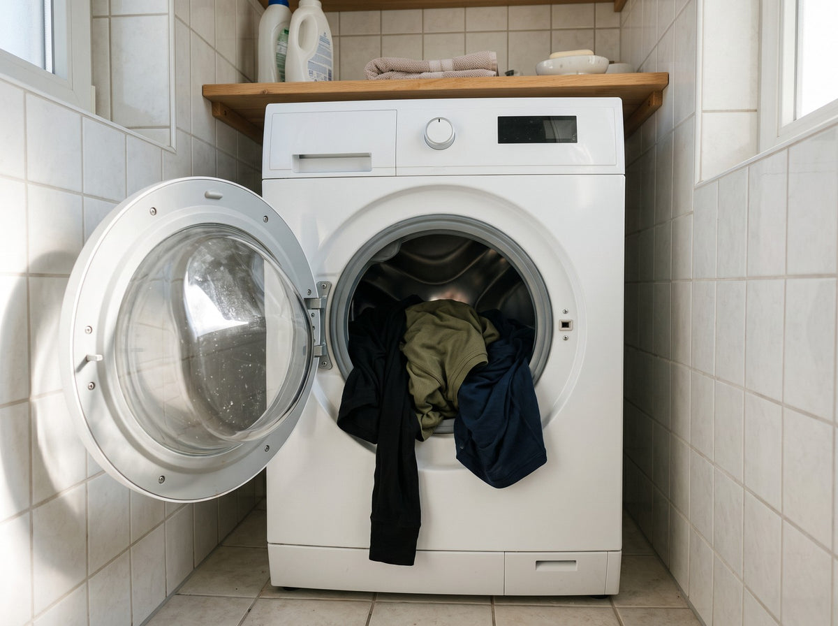 Merino Shirts in der Waschmaschine zu Hause